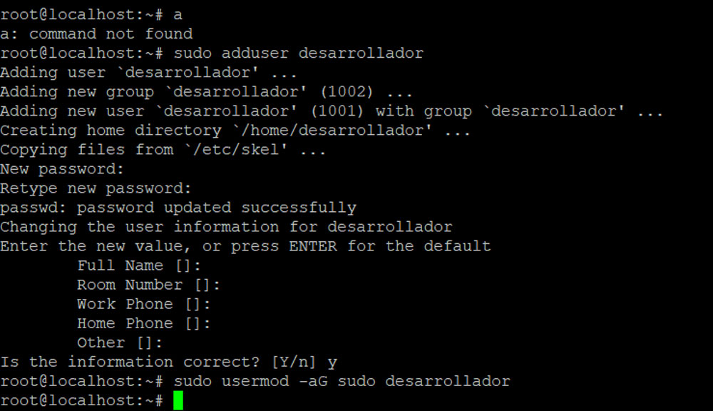 Crear usuario Ubuntu